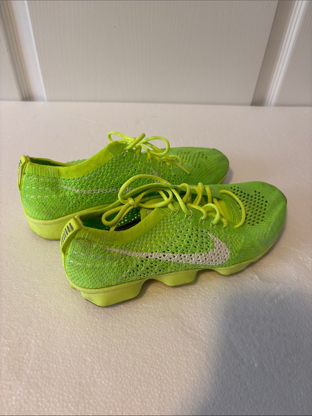 Nike Neon Green Flyknit Athletic Sneakers
